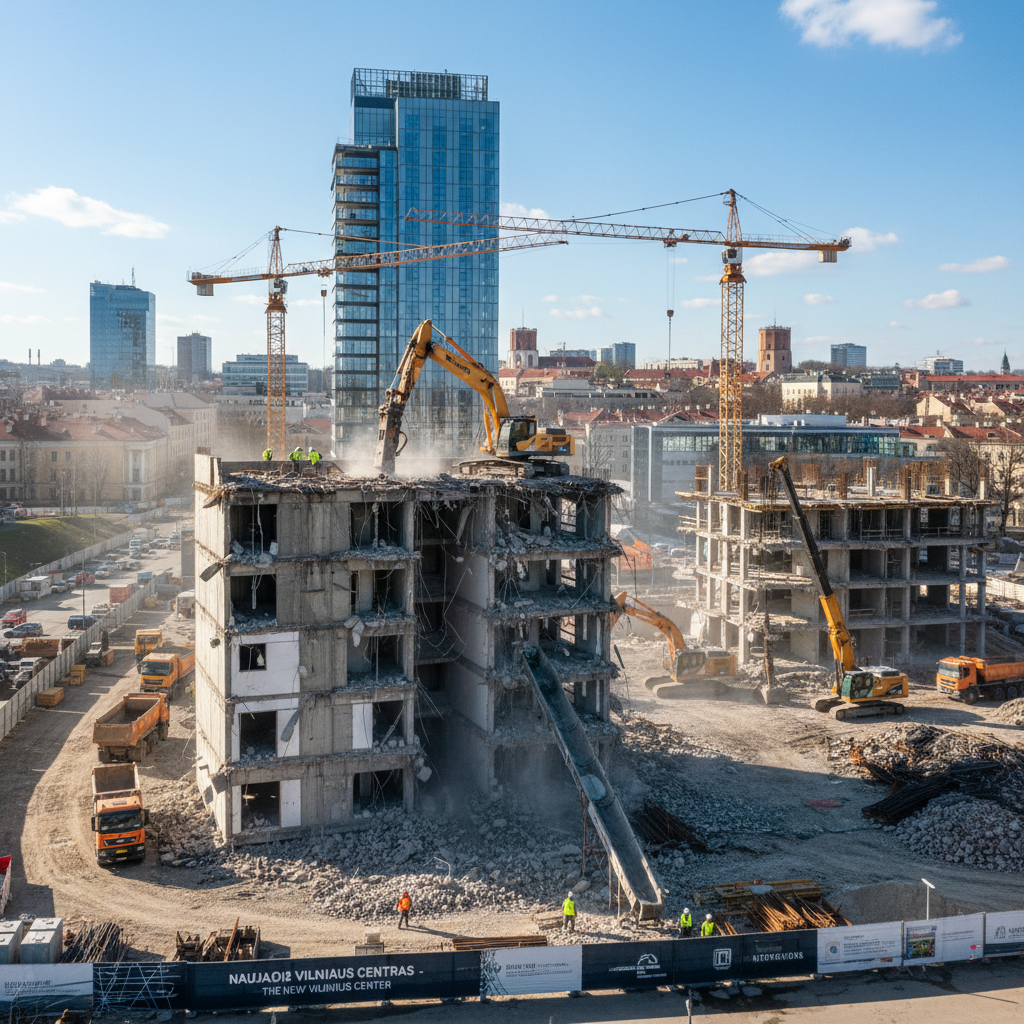 Griovimo darbai Vilniuje miesto centre