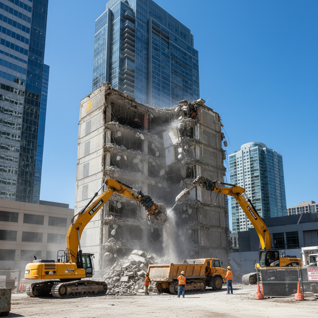 Profesionalūs griovimo darbai atliekami modernia įranga