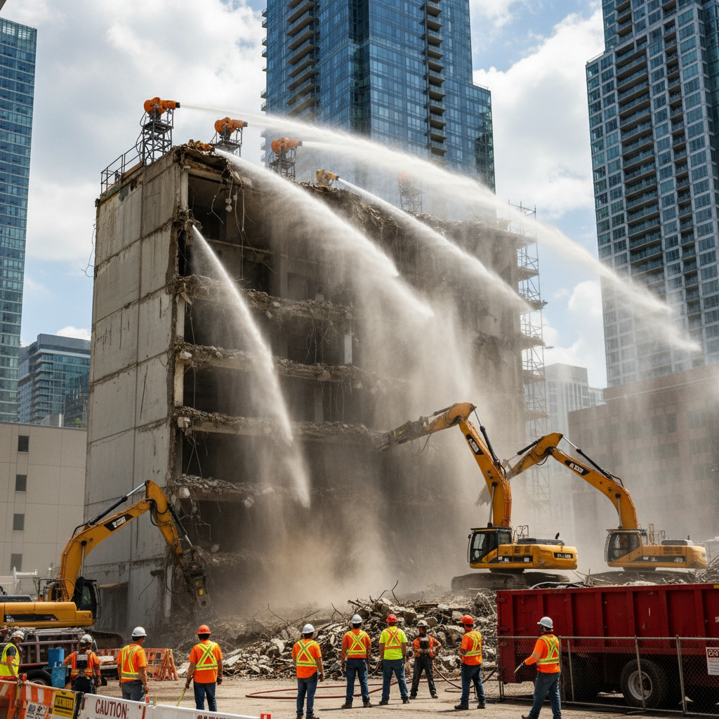 Dulkių valdymas griovimo metu